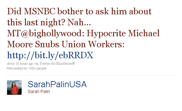 Palin Tweet