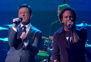 stephen colbert pearl jam rockin in the free world