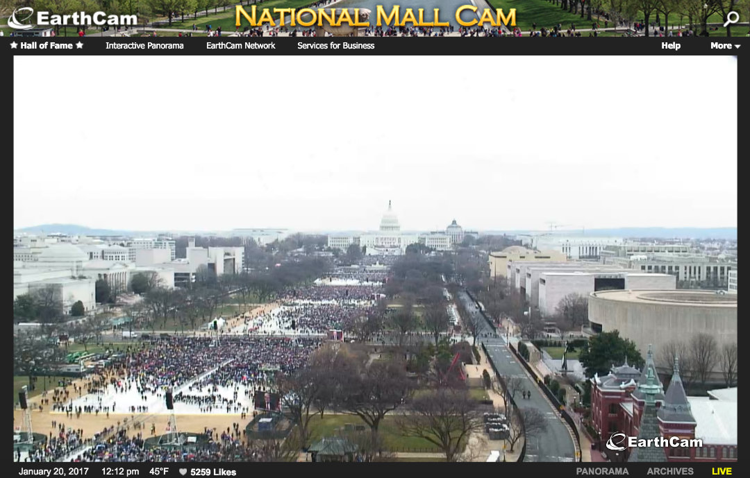 National Mall webcam turned back towards Trump inauguration