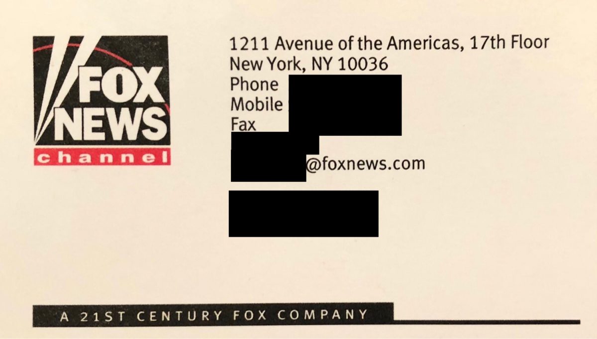 Seb Gorka is Giving Out Fake Fox News Business Cards