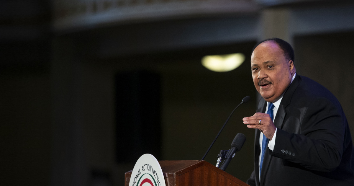 Martin Luther King III speaks at the annual National Action Network Breakfast on January 21, 2019 in Washington, DC. The event was hosted by Rev. Al Sharpton