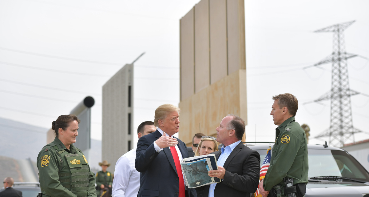 Donald Trump at border wall