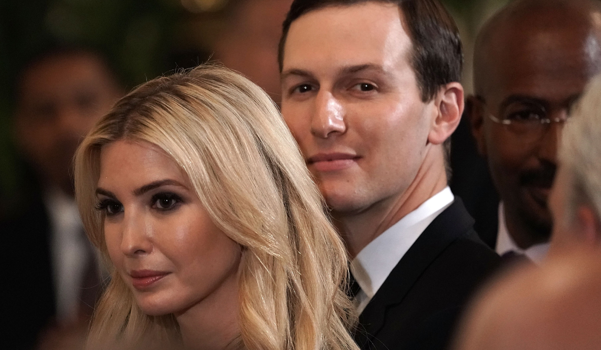 Senior adviser and daughter Ivanka Trump (L), and senior adviser and son-in-law Jared Kushner (R) attend a summit at the East Room of the White House May 18, 2018 in Washington, DC.