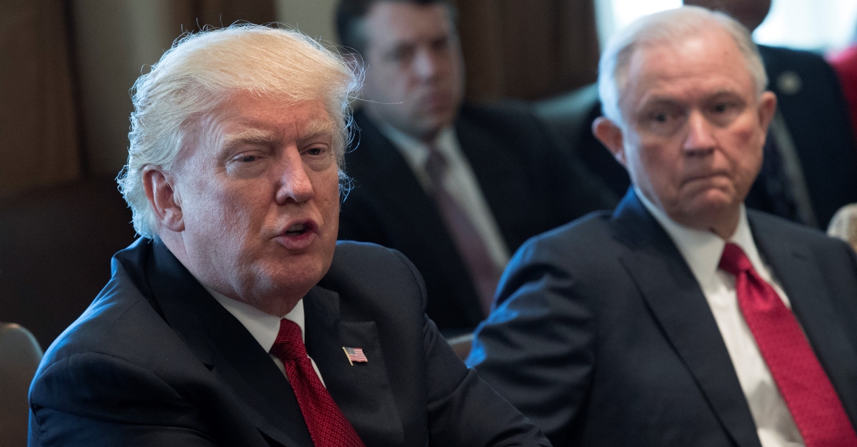 Donald Trump and Jeff Sessions via Shawn Thew_Pool_Getty Images