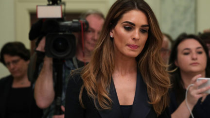 Former White House communications director Hope Hicks leaves the hearing room during a break at a closed-door interview with the House Judiciary Committee June 19, 2019 on Capitol Hill in Washington, DC.