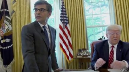 Trump Interview Derailed by Mick Mulvaney Coughing