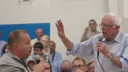 Watch Trump Supporter Question Bernie Sanders in Rollercoaster Town Hall Exchange