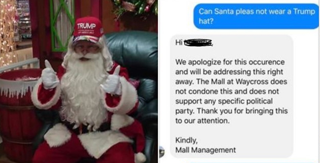 Santa Pulled from Georgia Mall for Posing in Trump MAGA Hat