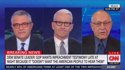 Alan Dershowitz Flails at Jeffrey Toobin, Anderson Cooper for Pressing Him on Impeachment Contradicitons