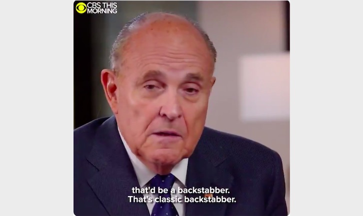 Rudy Giuliani Slams Bolton as 'Classic Backstabber'