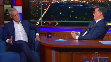 Stephen Colbert Calls Out Rahm Emanuel for Trying to 'Kneecap' Bernie Sanders