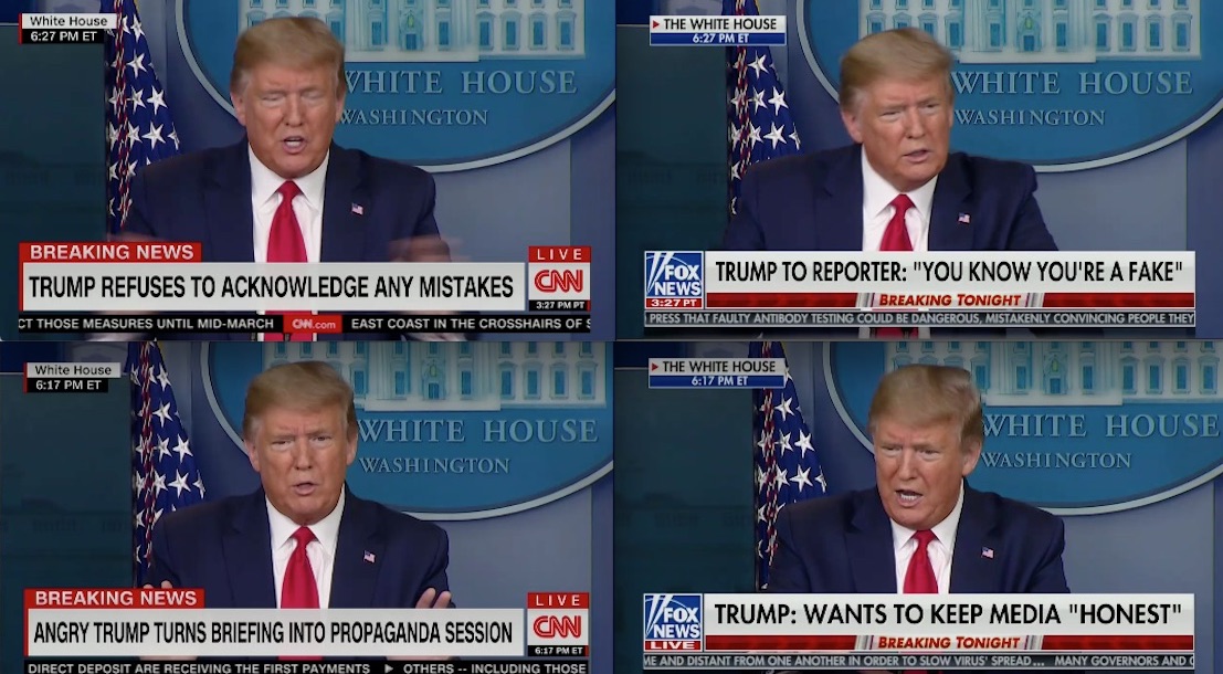 Dueling Fox News Chyrons Report on Trump's COVID-19 Briefing