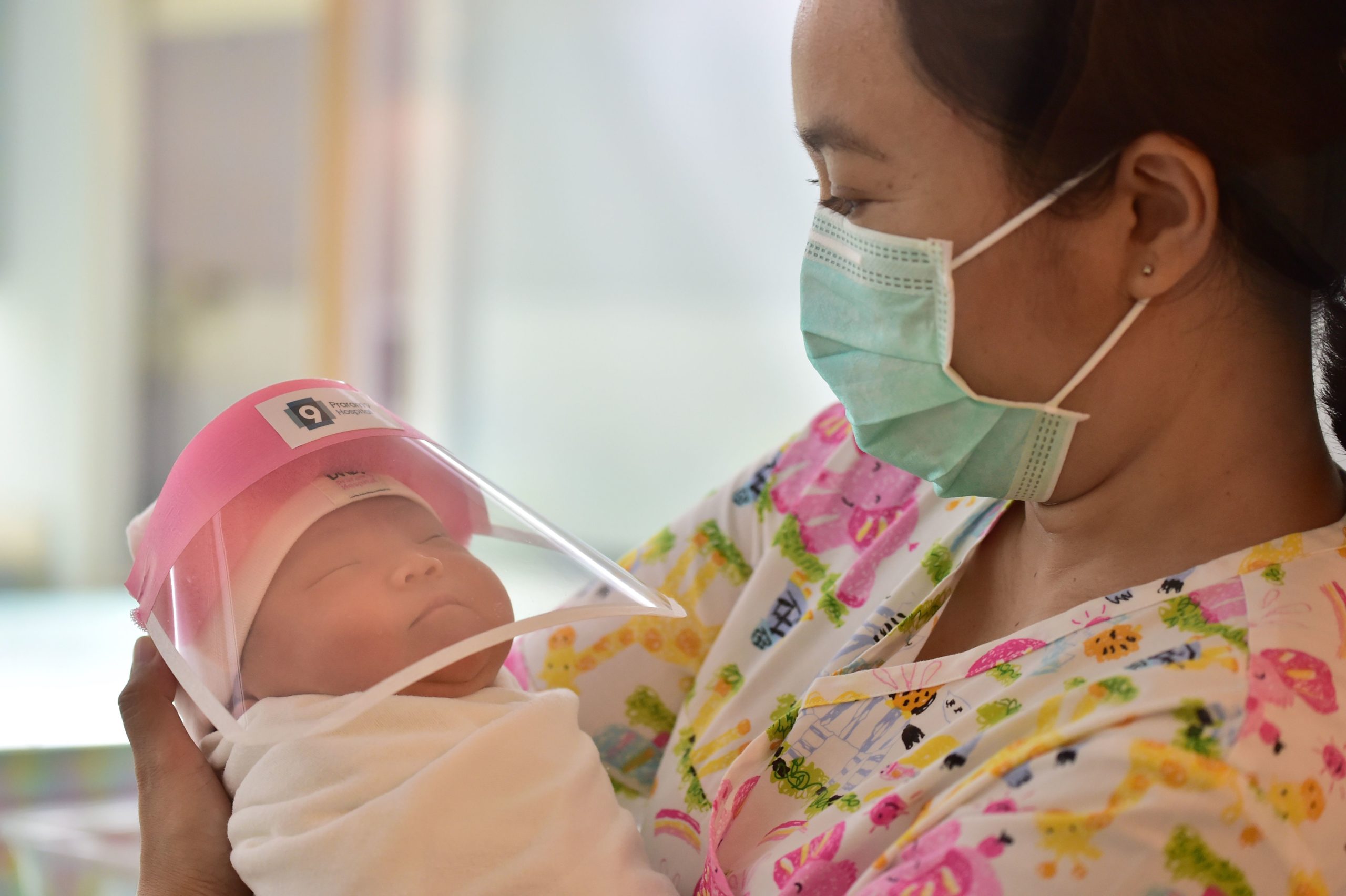 Photos Newborn Babies In Coronavirus Face Shields