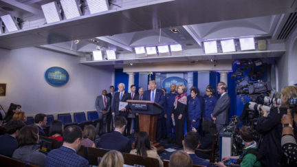 President Trump Joins Coronavirus Task Force Press Conference At White House