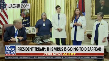trump and nurses in oval office