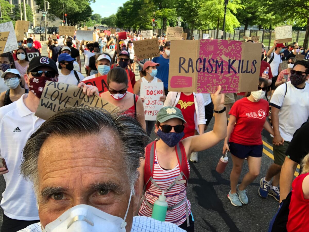 mitt romney at black lives matter protest
