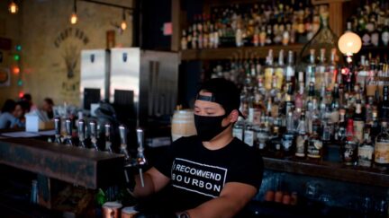 bartender with face mask