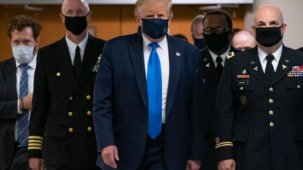 donald trump face mask walter reed hospital