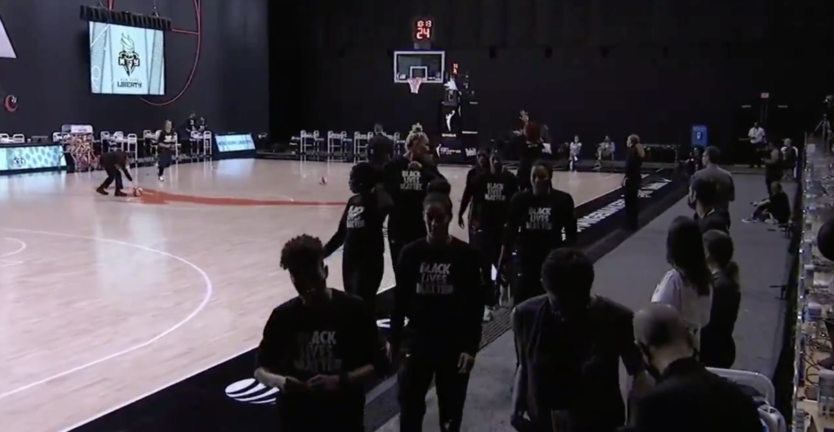 WNBA Teams Walk Off Court During Pledge Of Allegiance