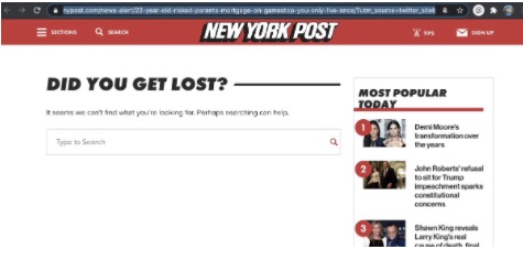 NY Post 404 Error Image