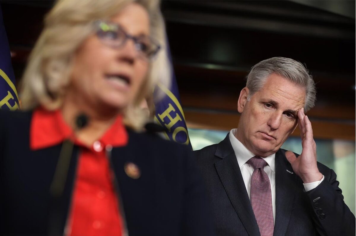 Liz Cheney and Kevin McCarthy at the Capitol