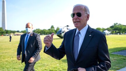 US President Joe Biden speaks to the press as he departs the White House in Washington, DC, on his way to Delaware on May 25, 2021. (Photo by JIM WATSON / AFP) (Photo by JIM WATSON/AFP via Getty Images)