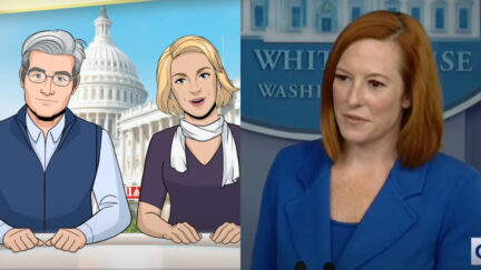 Colbert's Cartoon Anchors and Jen Psaki