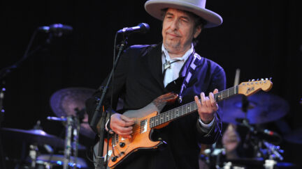 US legend Bob Dylan performs on stage