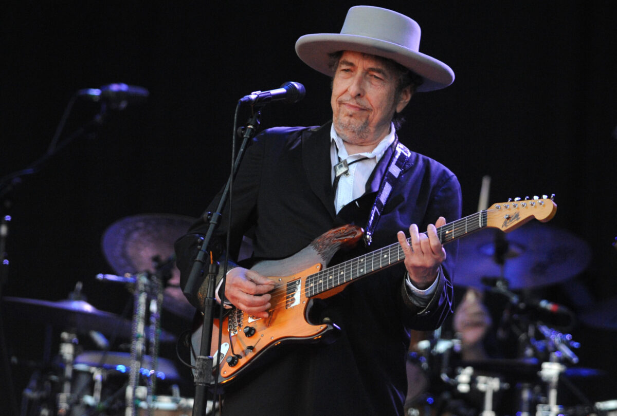 US legend Bob Dylan performs on stage