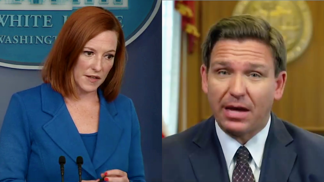 Jen Psaki and Ron DeSantis