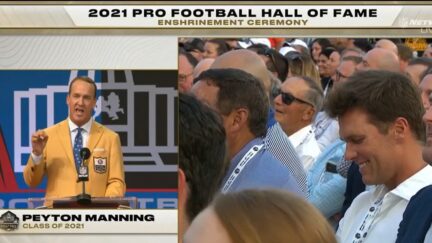 Tom Brady at Peyton Manning's HOF Speech