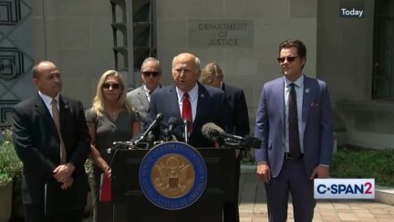 A group of House Republicans speak at a press conference
