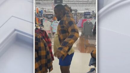 Freddie Mitchell walking through Walmart in his underwear
