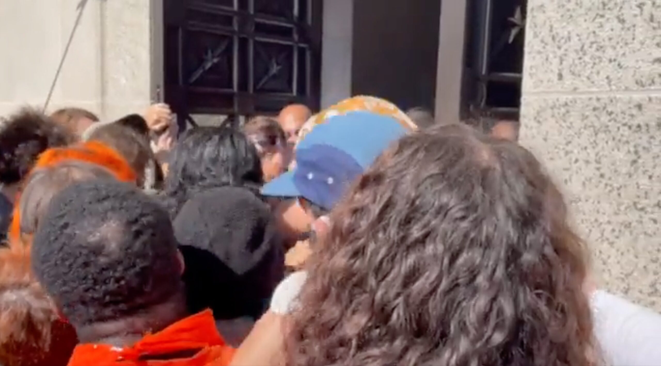 Climate and indigenous peoples activists attempt to storm Interior Department on Oct. 15