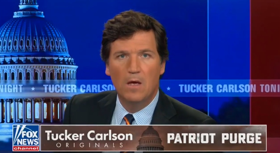 Tucker Carlson introducing "Patriot Purge"