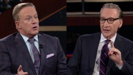 Sean Spicer Bill Maher split image