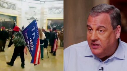 Capitol riot Chris Christie split image