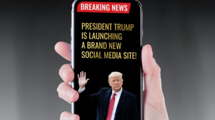 Donald Trump social media site cellphone illustration