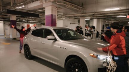 Protestors block Joe Manchin's Maserati