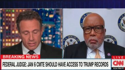 Chris Cuomo reads breaking news to Bennie Thompson