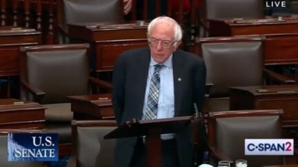 Sen. Bernie Sanders (I-VT) on Senate floor on Dec. 7
