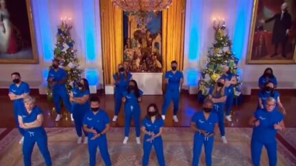 Northwell Health Nurse Choir singing at the White House