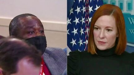 Simon Ateba Jen Psaki split image