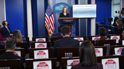 Limited number of reporters in WH press briefing room on Jan. 4