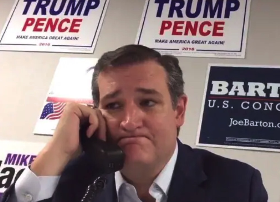 Ted Cruz phone banking for Trump
