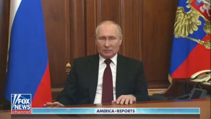 Vladimir Putin on Feb. 21