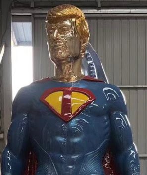 trump superman statue
