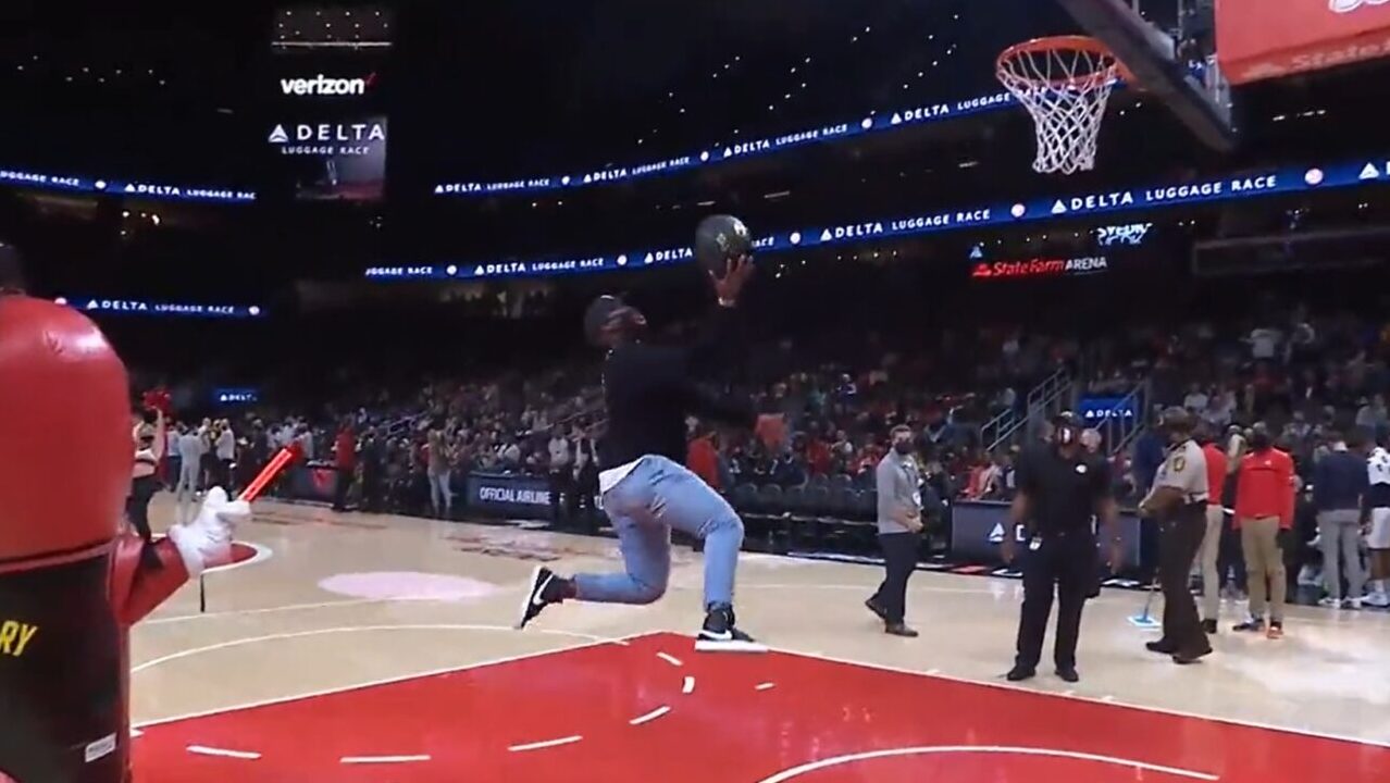 Atlanta Hawks Fan Has Hilarious Blooper at State Farm Arena