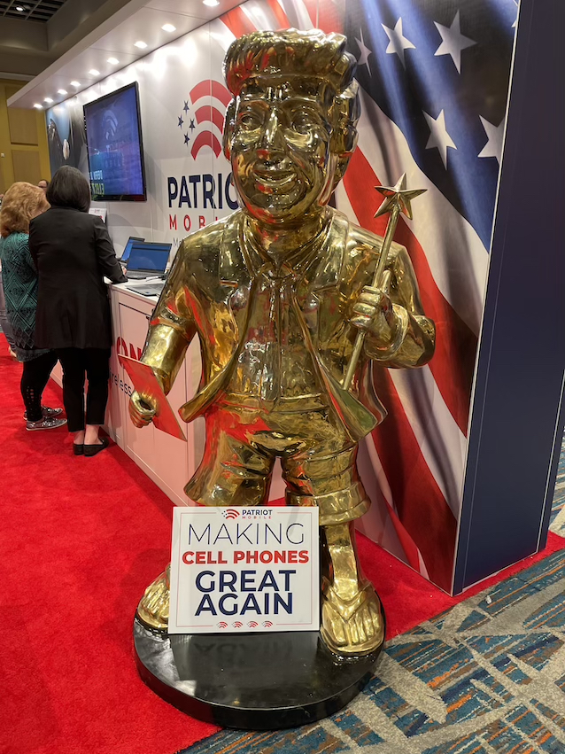 Tommy Zegan Brings His Golden Trump Statue Back to CPAC
