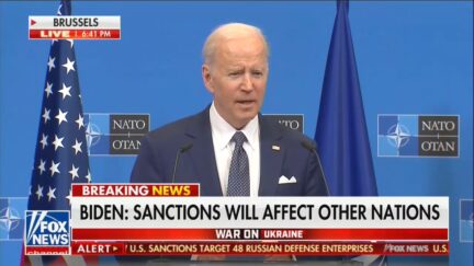 Biden takes questions at NATO HQ on March 24